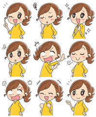 女性のイラスト(セット)