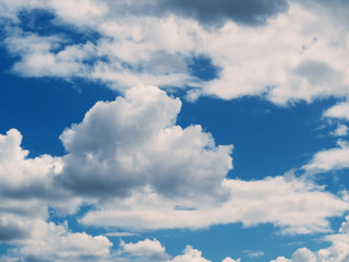 White cumulus clouds