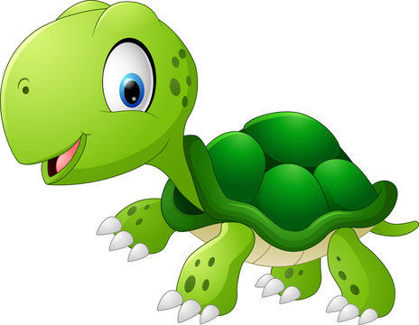 Happy sea turtle cartoon