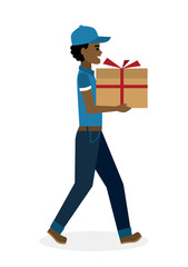 Delivery man with gift
