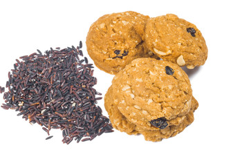 meal rasin cookies isolate on white
