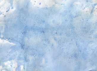 Watercolor background. Blue watercolor background. Abstract watercolor background.
Watercolor painting. Hand drawing watercolor.
