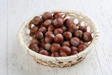 Hazelnuts in the basket