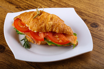 Croissant with salmon