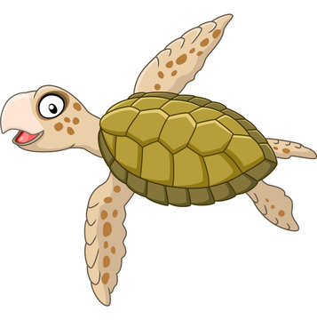 Happy sea turtle cartoon