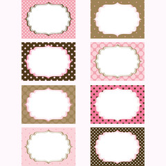 Pink and Brown Printable Labels.Tags,Photo Frame, Gift Tags,Card Making,Invitation set.