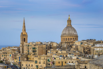 Naklejka na ściany i meble Valletta, Malta - St.Paul's Anglican Cathedral after sunset