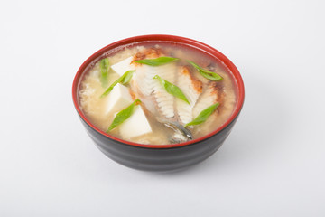 Asian sseafood soup bowl