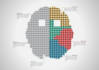 Brain abstract infographic. ; vector illustration