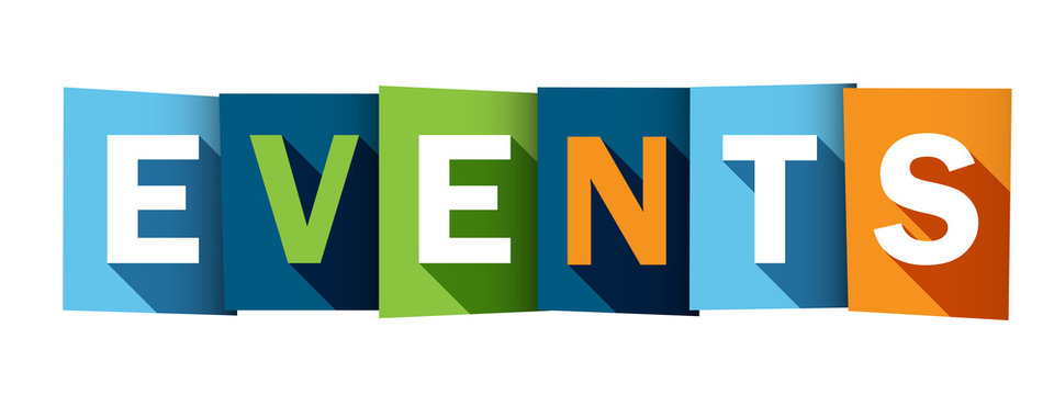 EVENTS Overlapping Letters Vector Icon