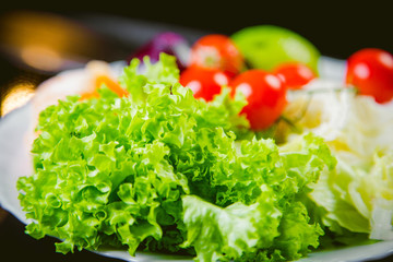 ingredients for the salad, vegetables, fruit, tasty