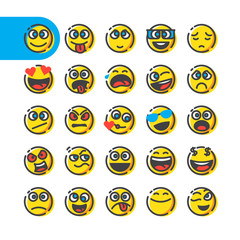 Fototapeta premium Set of emoji emoticons