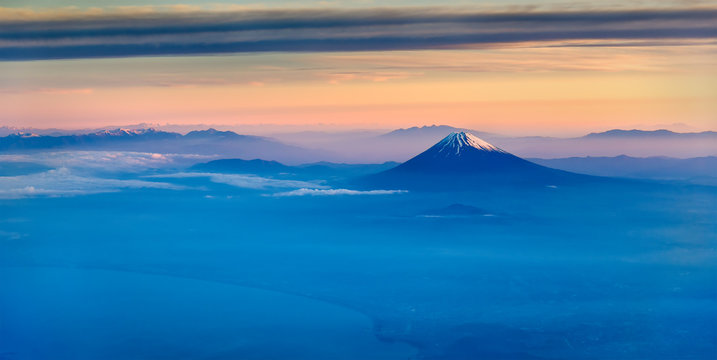 Aerial View Of Mount Fuji In The Morning