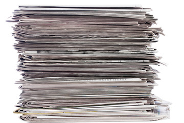 close-up shot of a pile of newspaper.