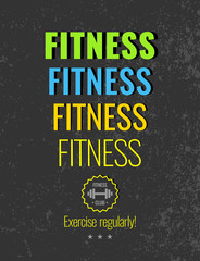Vector Illustration with the word Fitness
