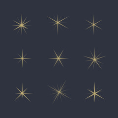 Vector illustration Set of Sparkles Star