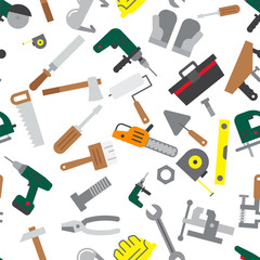 Obraz premium Seamless pattern of building tools.