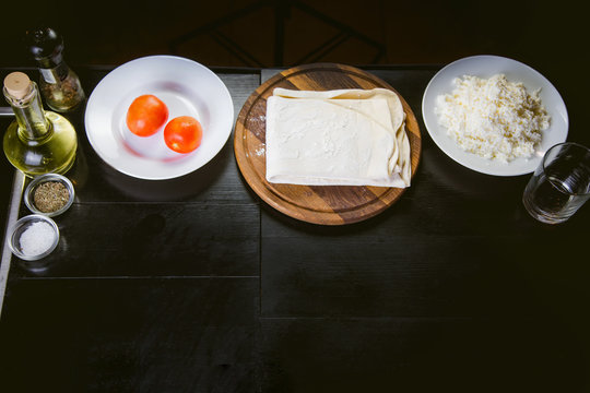 the ingredients for the dishes, cook in a restaurant