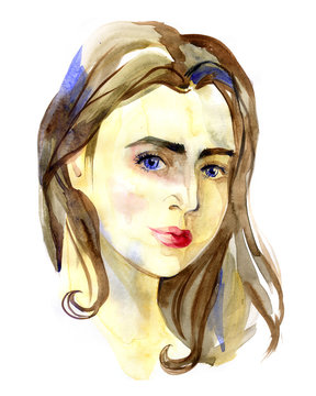 portrait of girl with blue eyes