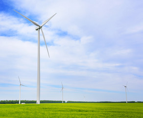 Fototapeta na wymiar Wind turbines generating electricity.