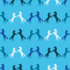 Seamless decorative vector background with horses. Print. Cloth design, wallpaper.