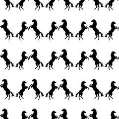 Seamless decorative vector background with horses. Print. Cloth design, wallpaper.