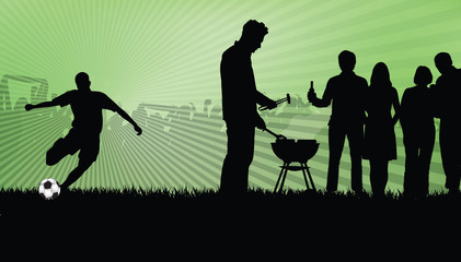 Grillen und Fußball  © A. Dudy