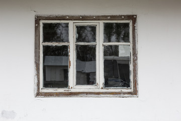 Old window in a village house