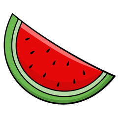 Cartoon watermelon slice