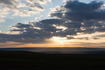 beautiful sunrise early morning in the mountains