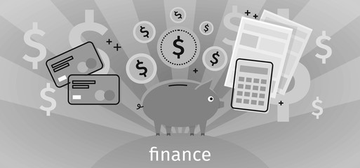 Finance Concept Banner Design Flat