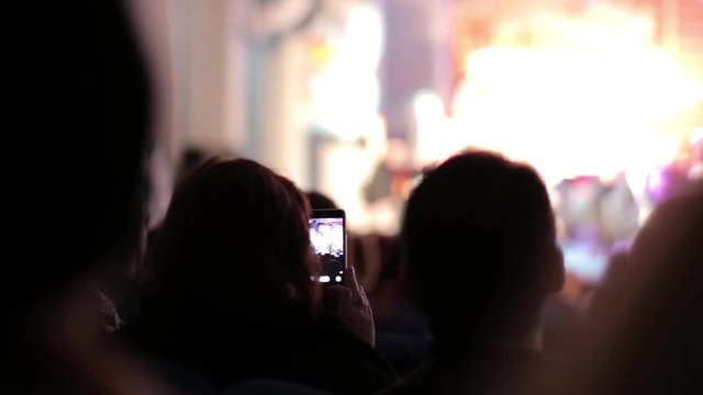 People sitting in the audience at a concert
