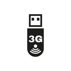 The 3g adapter icon. Transfer and connection, data symbol. UI. Web. Logo. Sign. Flat design. App. Stock