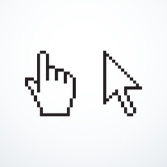 Hand and arrow cursor