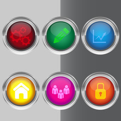 Set of colorful 3d buttons vector illustration eps 10