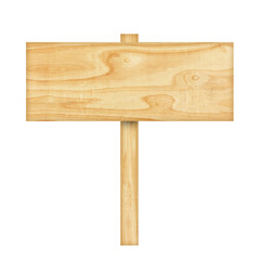 Wooden sign isolated on white background