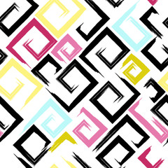 Cute vector seamless pattern . Brush strokes. Grunge texture. Abstract forms. Endless texture can be used for printing onto fabric or paper