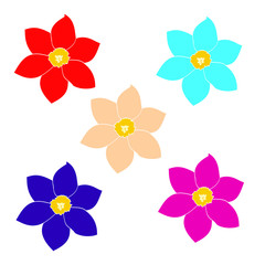 A set of simple flowers