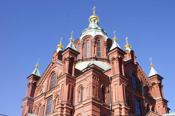 Fototapeta na wymiar Uspenskin Cathedral (Uspenskin Katedraali)(Dormition Cathedral/),Finland