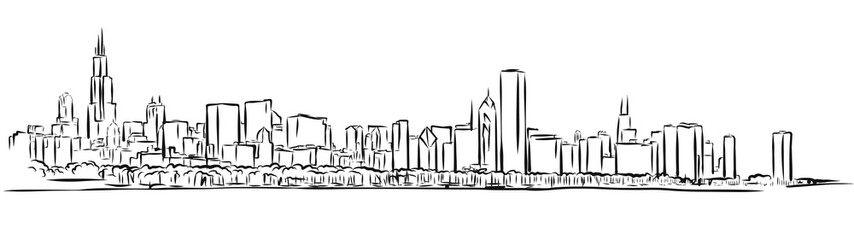 Fototapeta premium Szkic szkicu Chicago Skyline