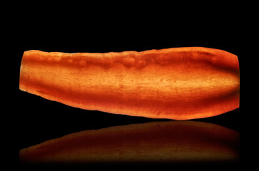 Slice carrots backlit