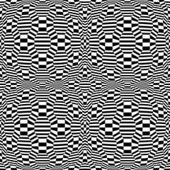 Vector hipster abstract psychadelic geometry trippy pattern with 3d illusion, black and white seamless geometric background, subtle pillow and bad sheet print, creative art deco, simple texture 