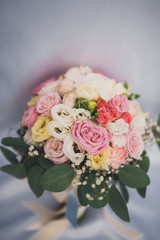 Wedding perfect bridal bouquet of different flowers
