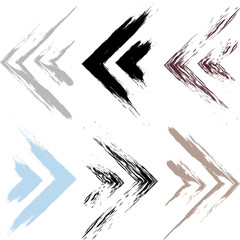 Cute vector geometric seamless pattern. Brush strokes, arrows. Hand drawn grunge texture. Abstract forms. Endless texture can be used for printing onto fabric or paper