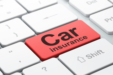 Fototapeta premium Insurance concept: Car Insurance on computer keyboard background