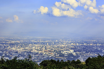 Fototapeta na wymiar City view from the mountain in Chiang Mai, Thailand
