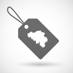 Isolated shopping label icon with  the map of Belgium