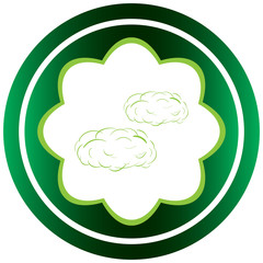 Green icon weather cloudy contour