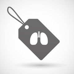 Isolated shopping label icon with  a healthy human lung icon
