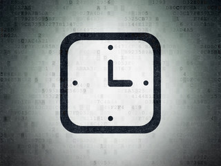 Time concept: Watch on Digital Data Paper background